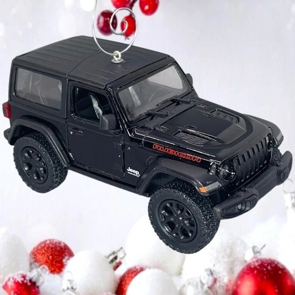 2018 19 Black Jeep Wrangler Rubicon 5" Scale 1/34 Christmas Tree Ornament - Picture 5 of 8